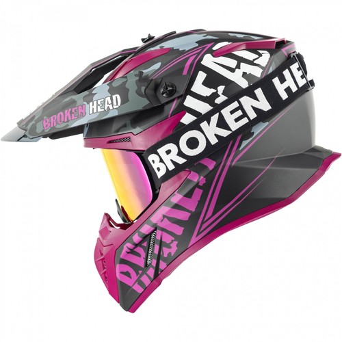 Casco cross testa rotta - casco,